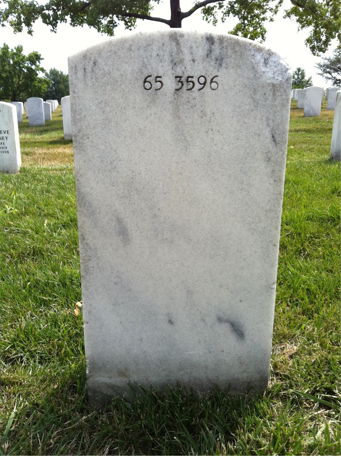 Back of headstone — Walter Benjamin Shaw
