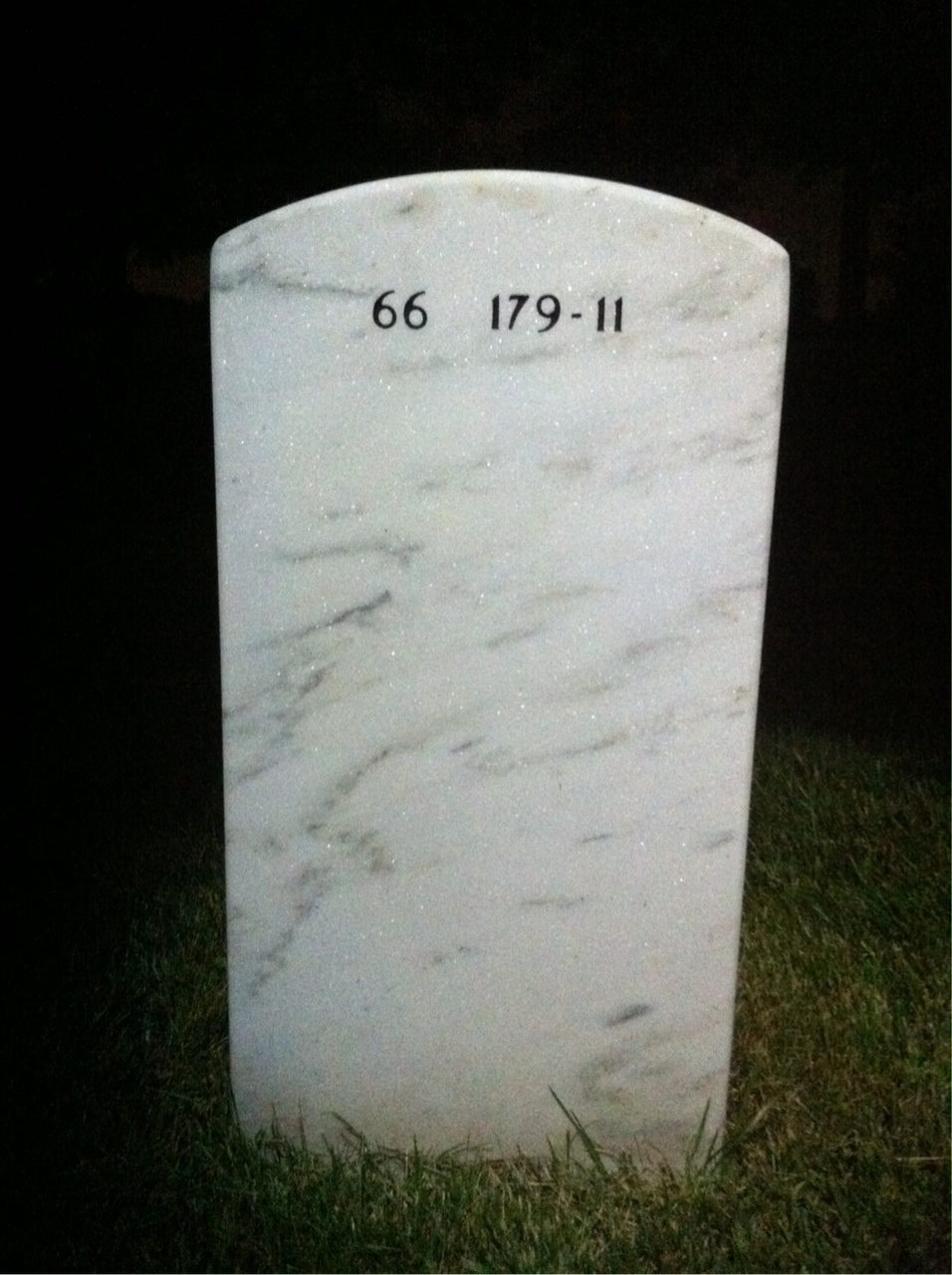 Back of headstone — Dave Bates