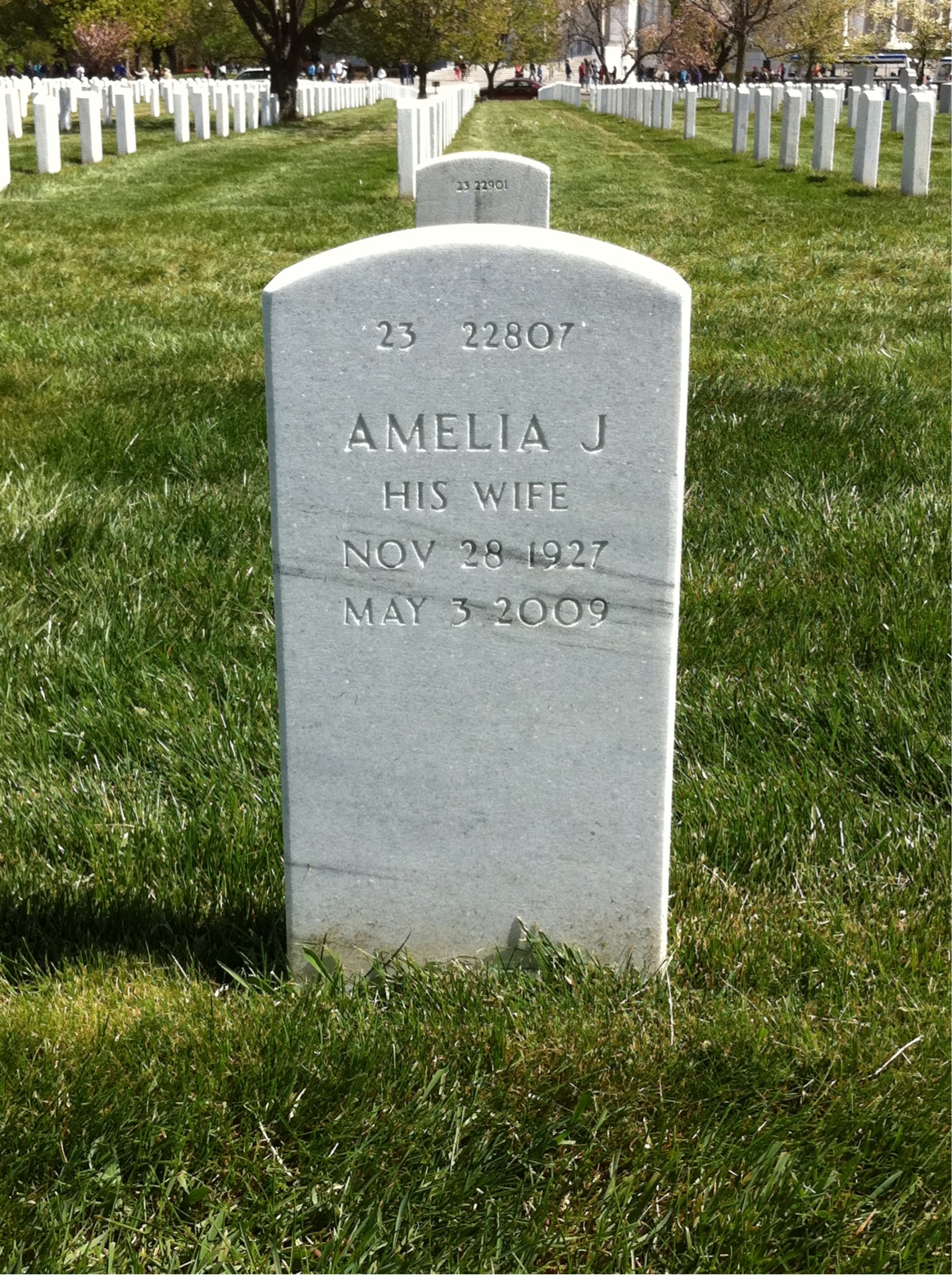 Back of headstone — Alvin Adkins
