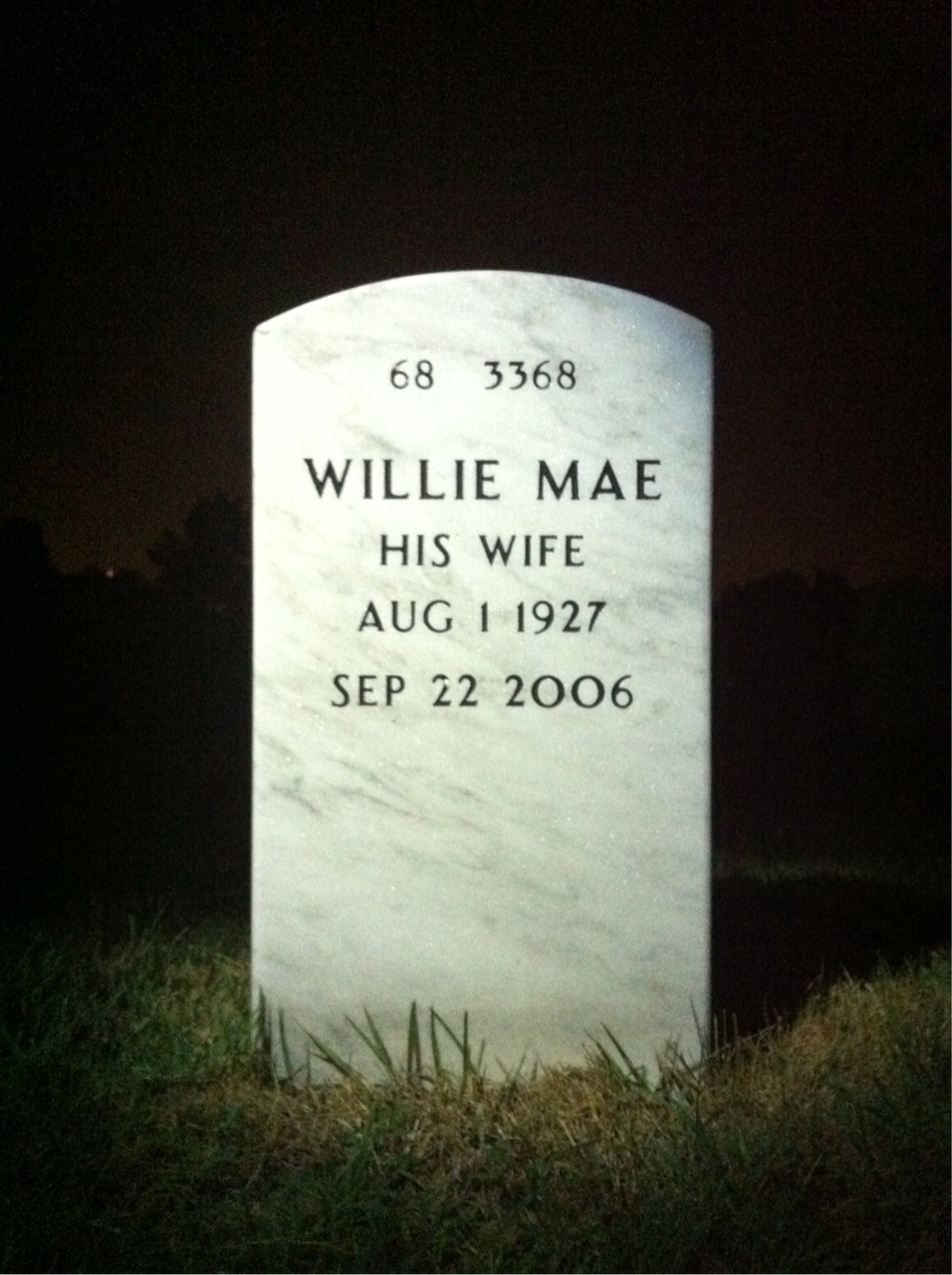 Back of headstone — Leonard Walker