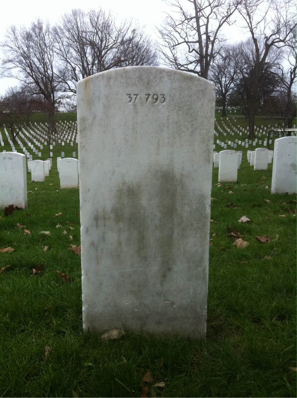 Back of headstone — Earl Corby