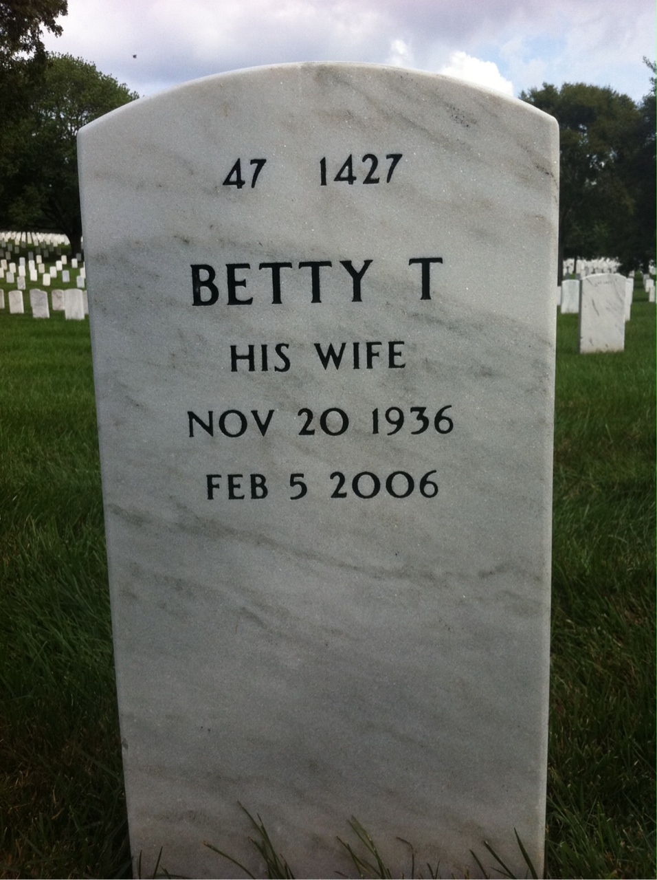 Back of headstone — Harold Johnson