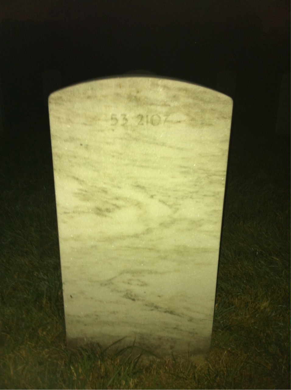 Back of headstone — William Lewis White