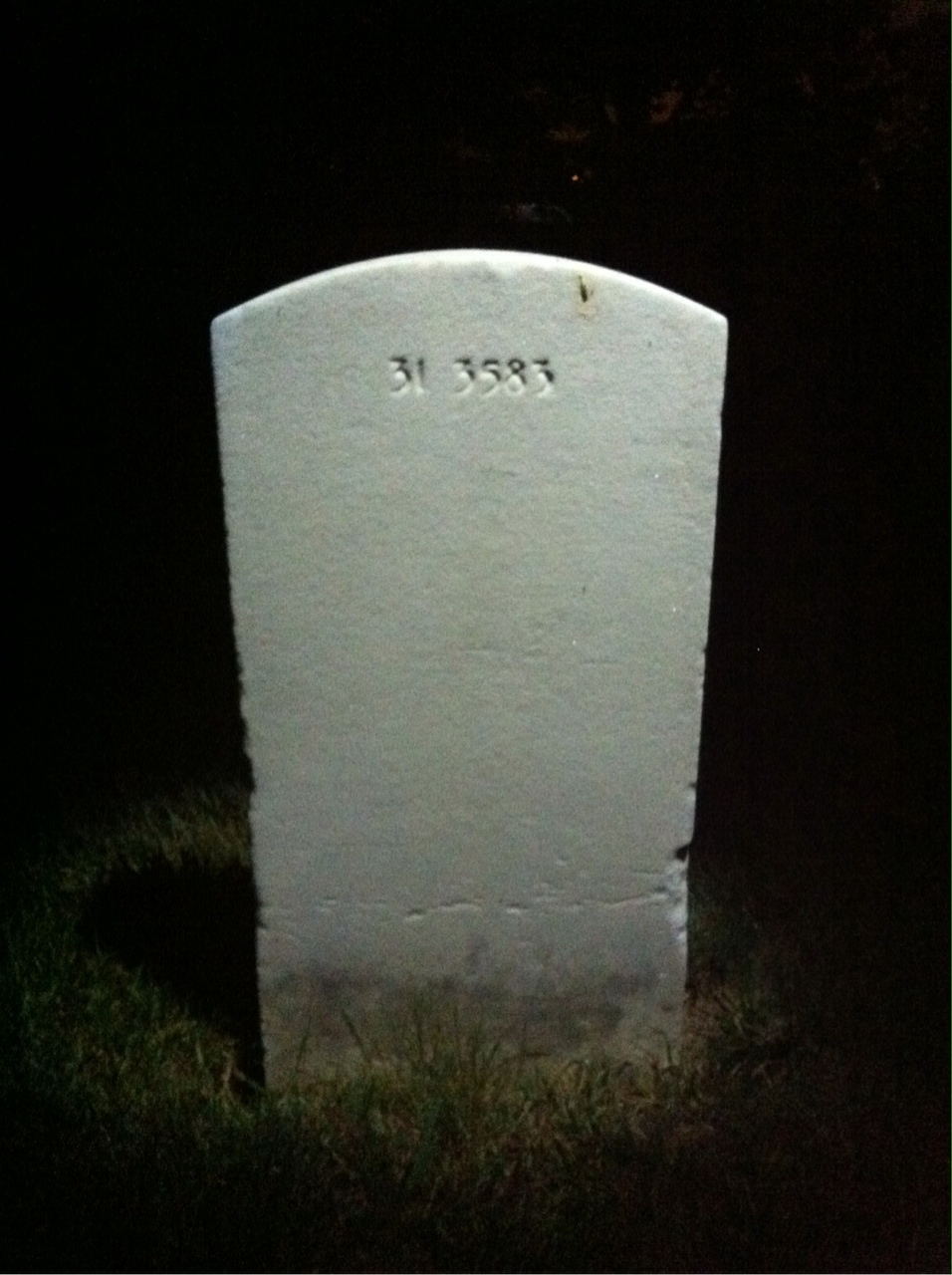 Back of headstone — Charles Agnor