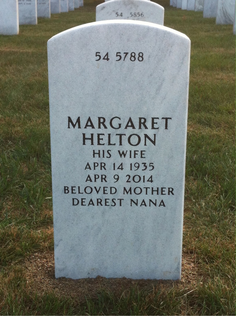 Back of headstone — James Majors