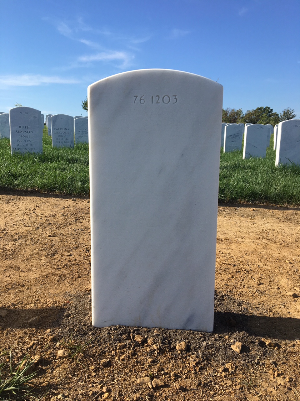 Back of headstone — Jerry Mills
