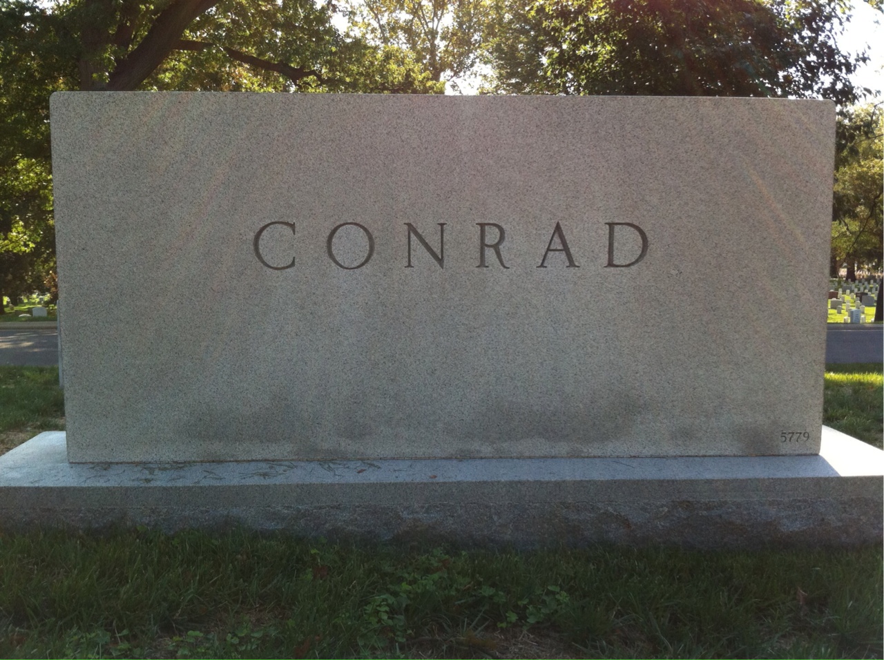 Back of headstone — Jean Conrad