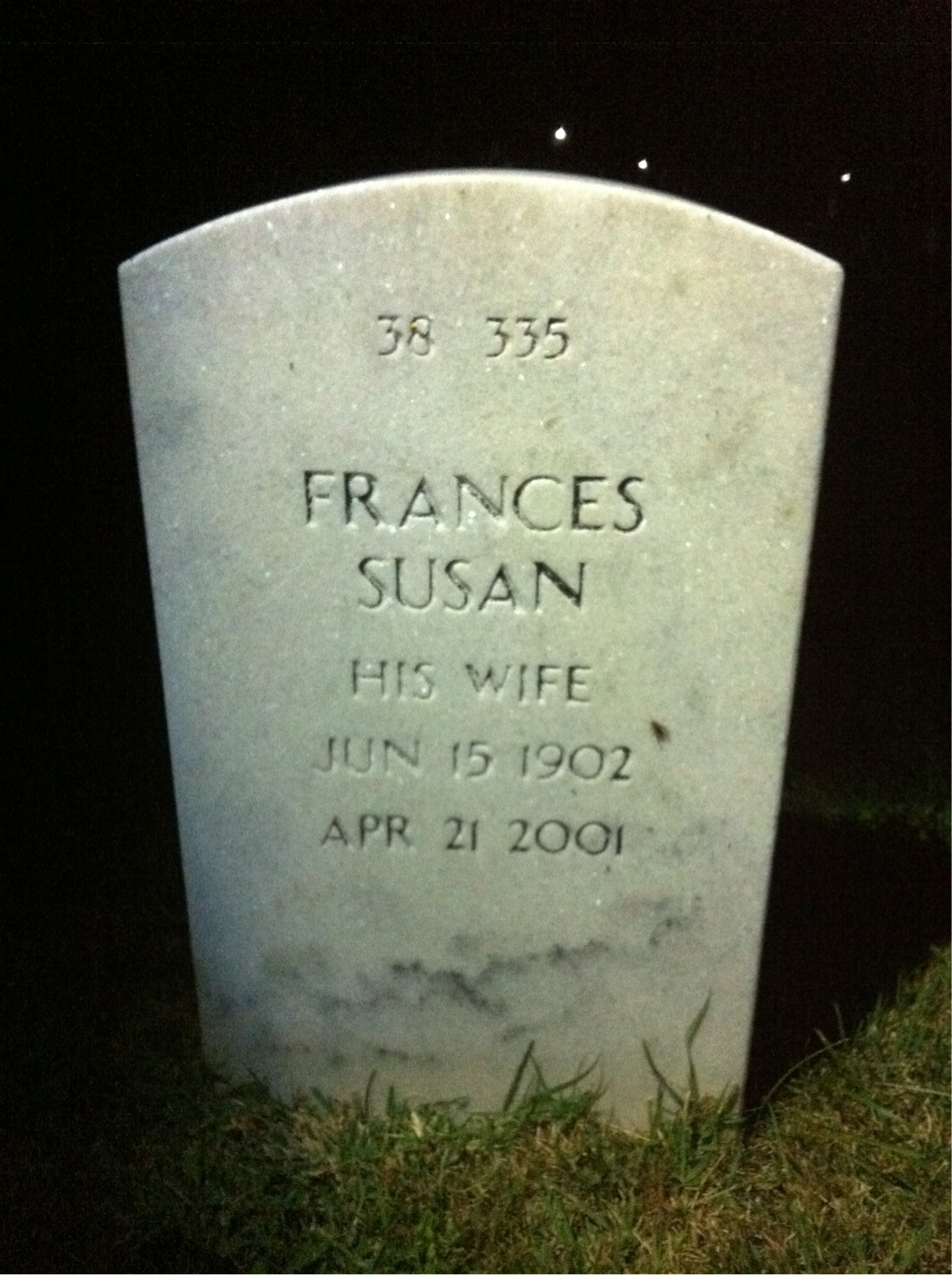 Back of headstone — Walter Miller