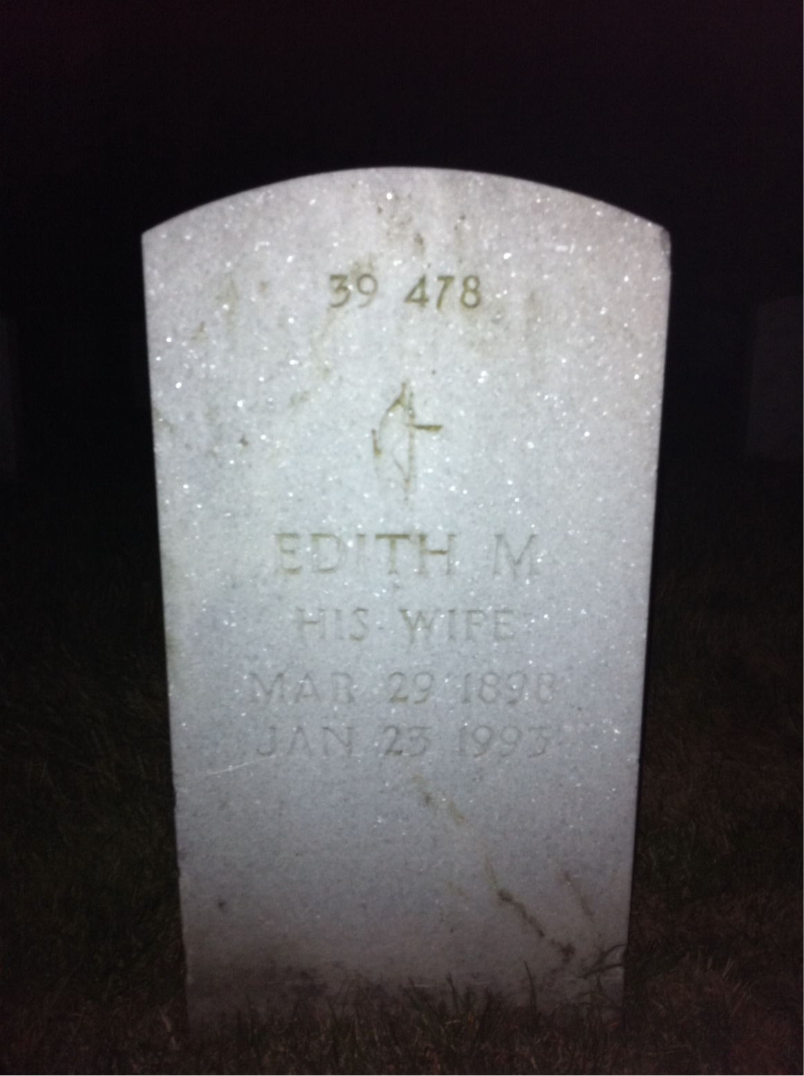 Back of headstone — Frank Moose