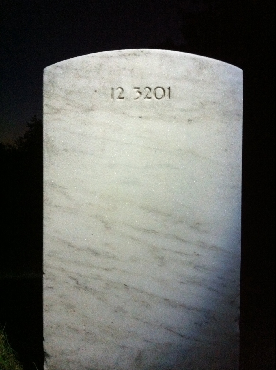 Back of headstone — Marie Mooney