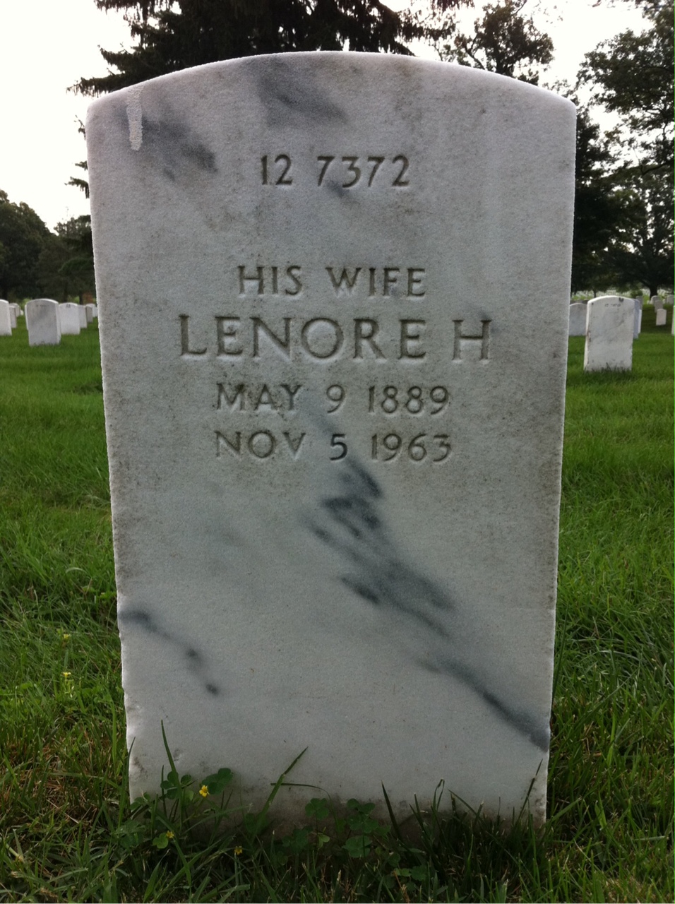 Back of headstone — William H Blatcher