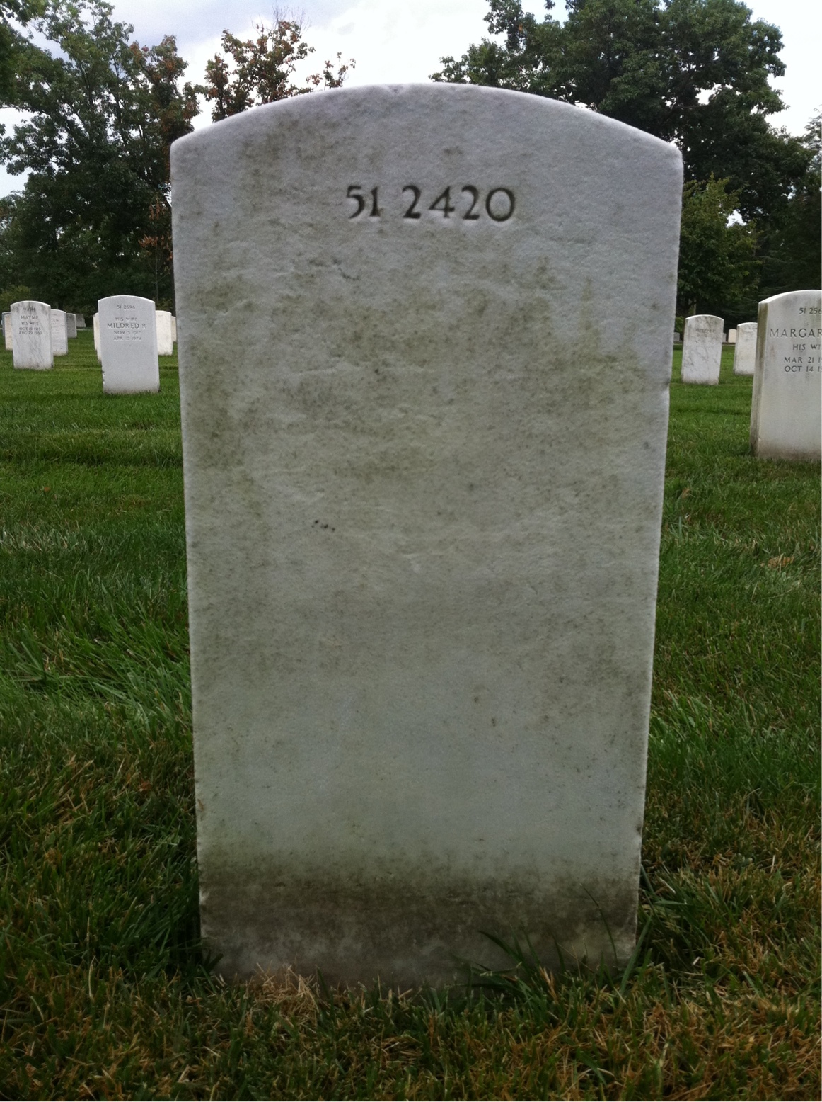 Back of headstone — Richard Stanley Simmons