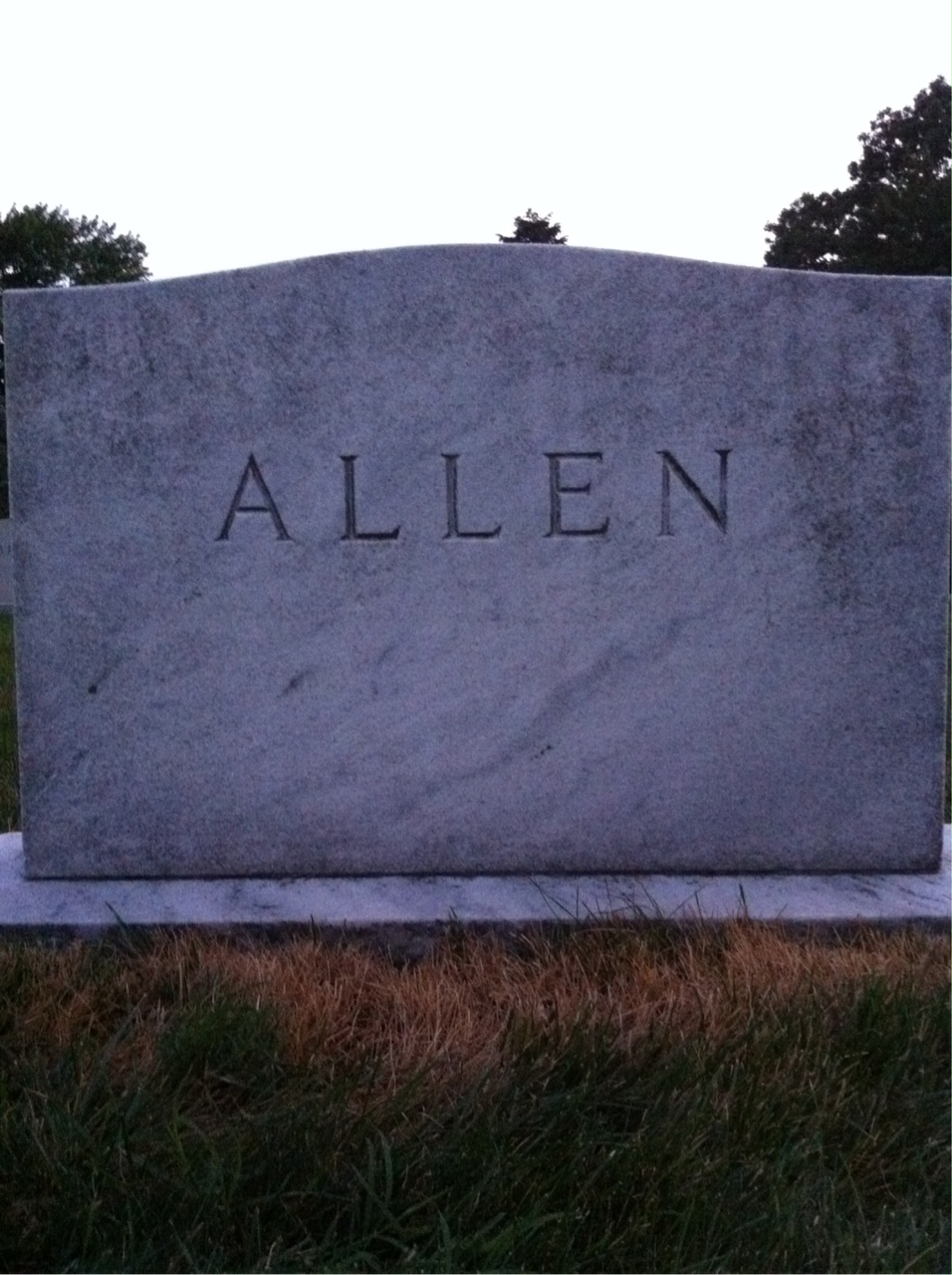 Back of headstone — Catherine Allen