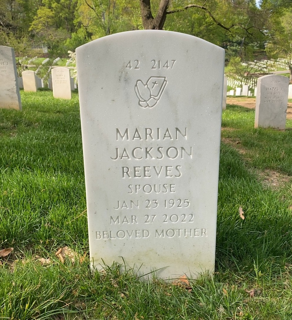 Back of headstone — Joseph P Reeves