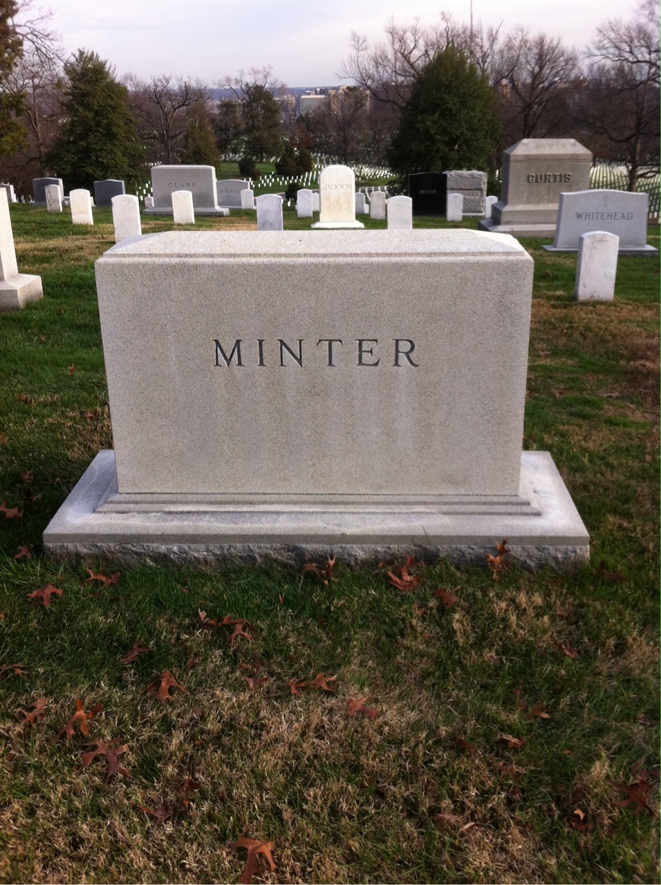 Back of headstone — James Minter