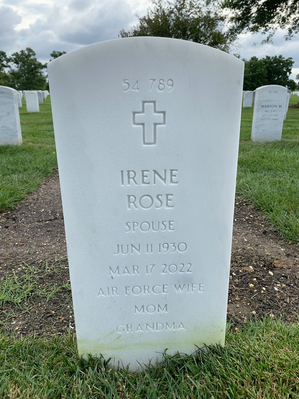 Back of headstone — George Yonish