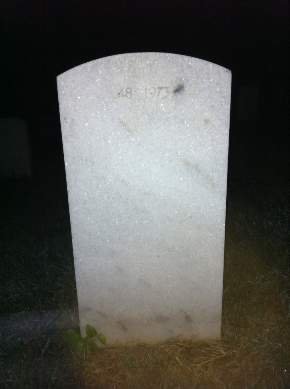 Back of headstone — Robert Glenn Newman