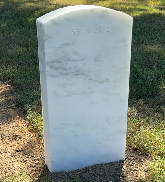 Back of headstone — Simmie Adams