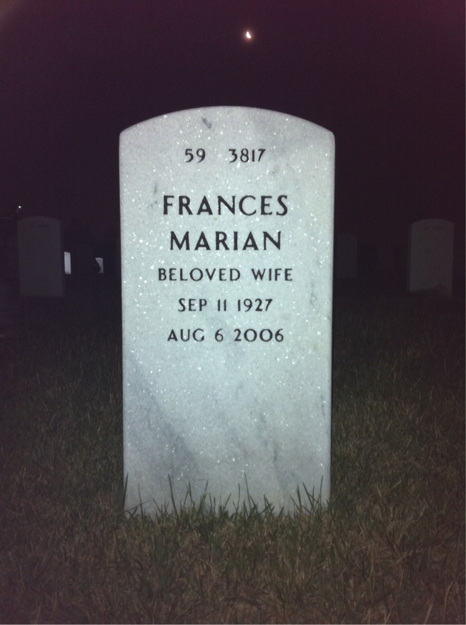 Back of headstone — Francis Quinn