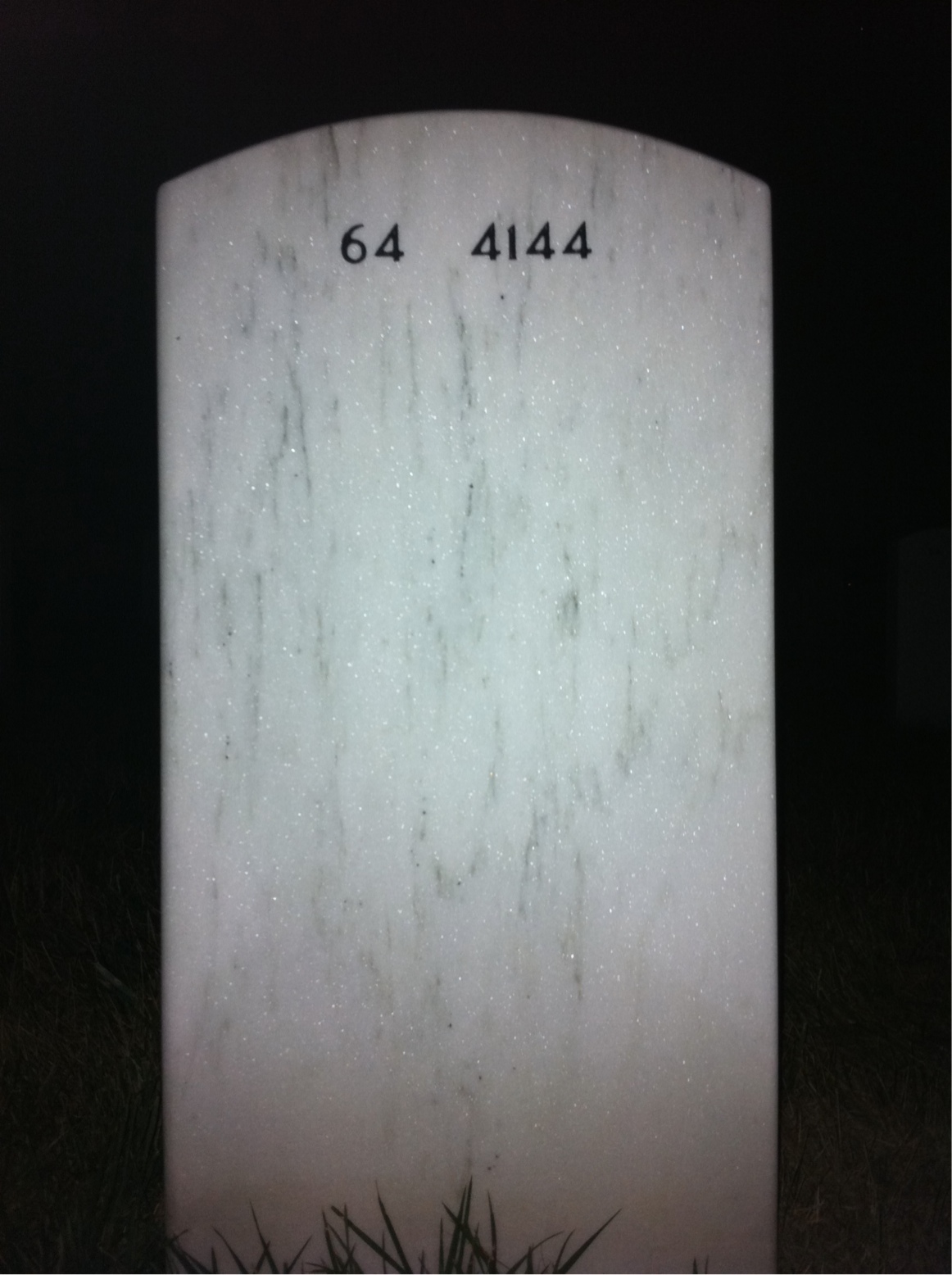 Back of headstone — David Maki