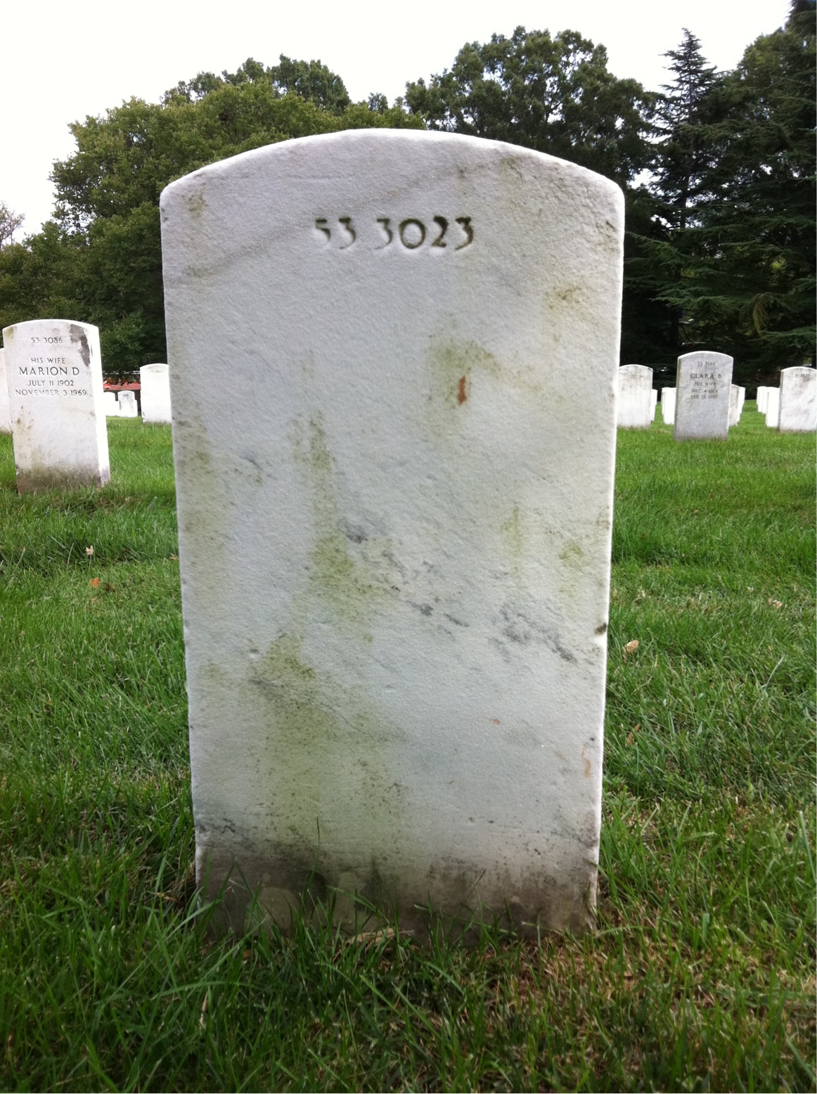 Back of headstone — Kenneth Mullins