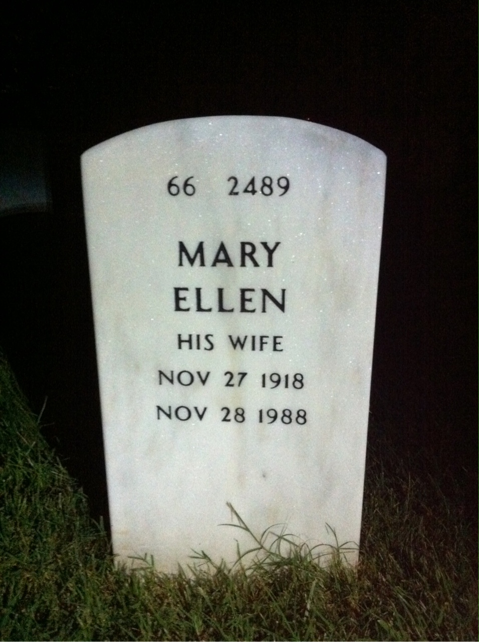 Back of headstone — Fred Schmidt