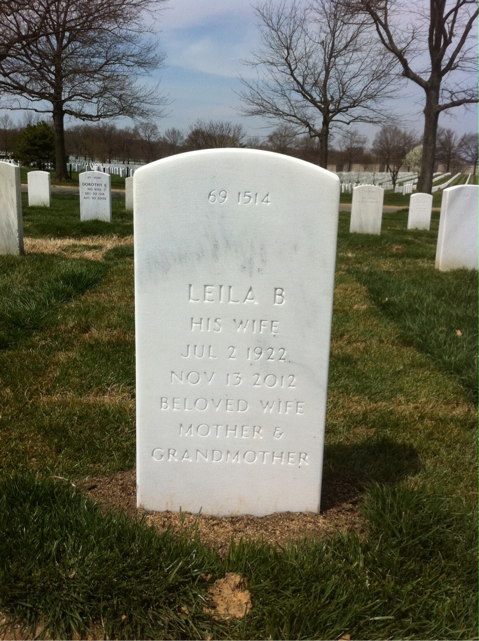 Back of headstone — Wallace Reid Sally