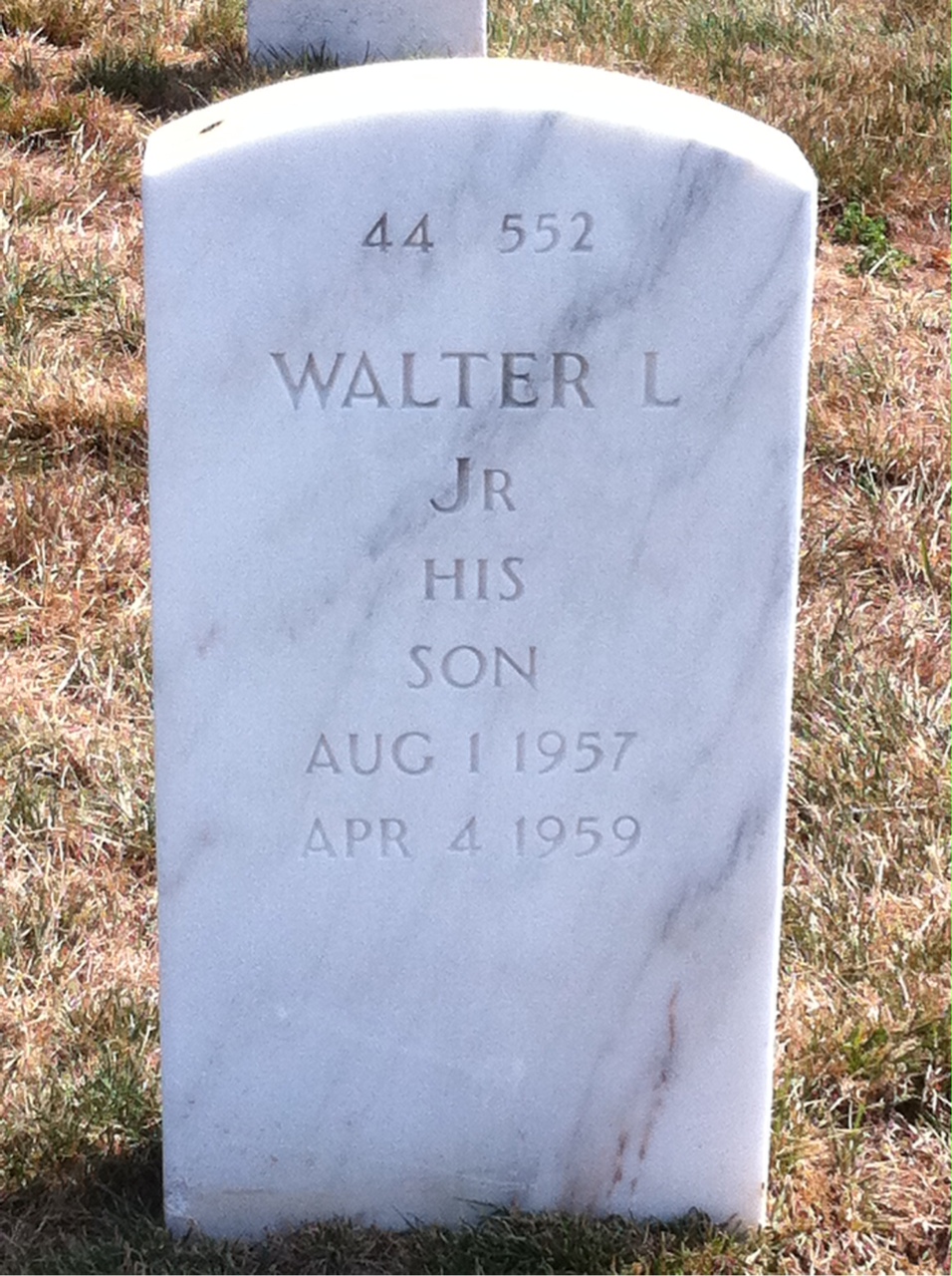 Back of headstone — Walter Cummings