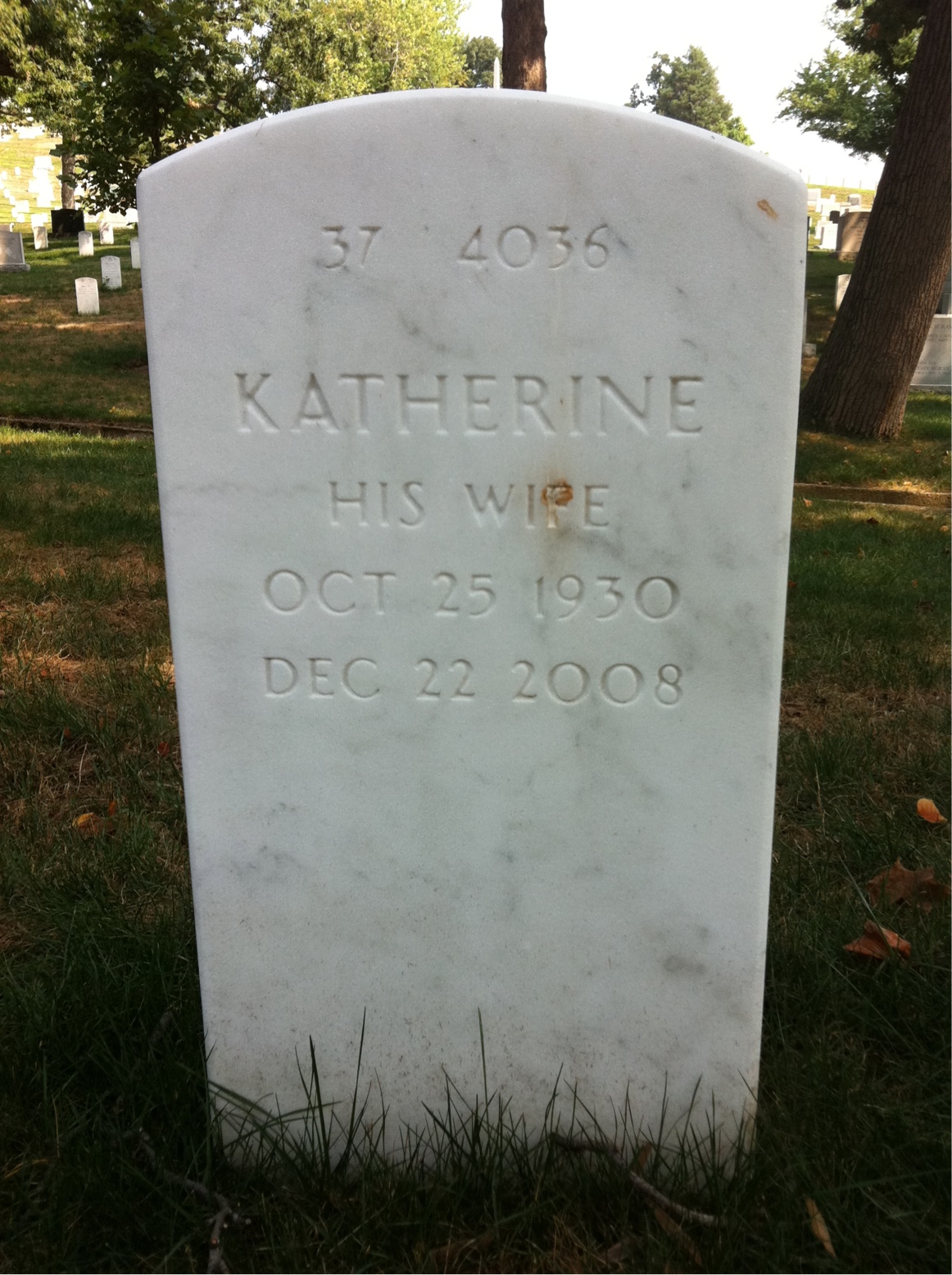 Back of headstone — Howard Robertson