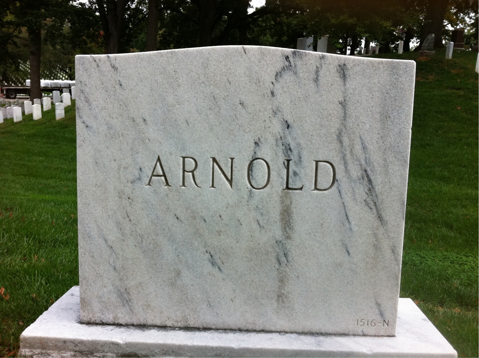 Back of headstone — Ira Arnold