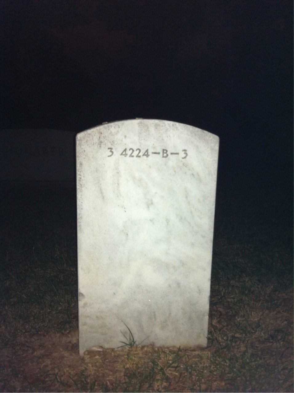Back of headstone — William Bailey