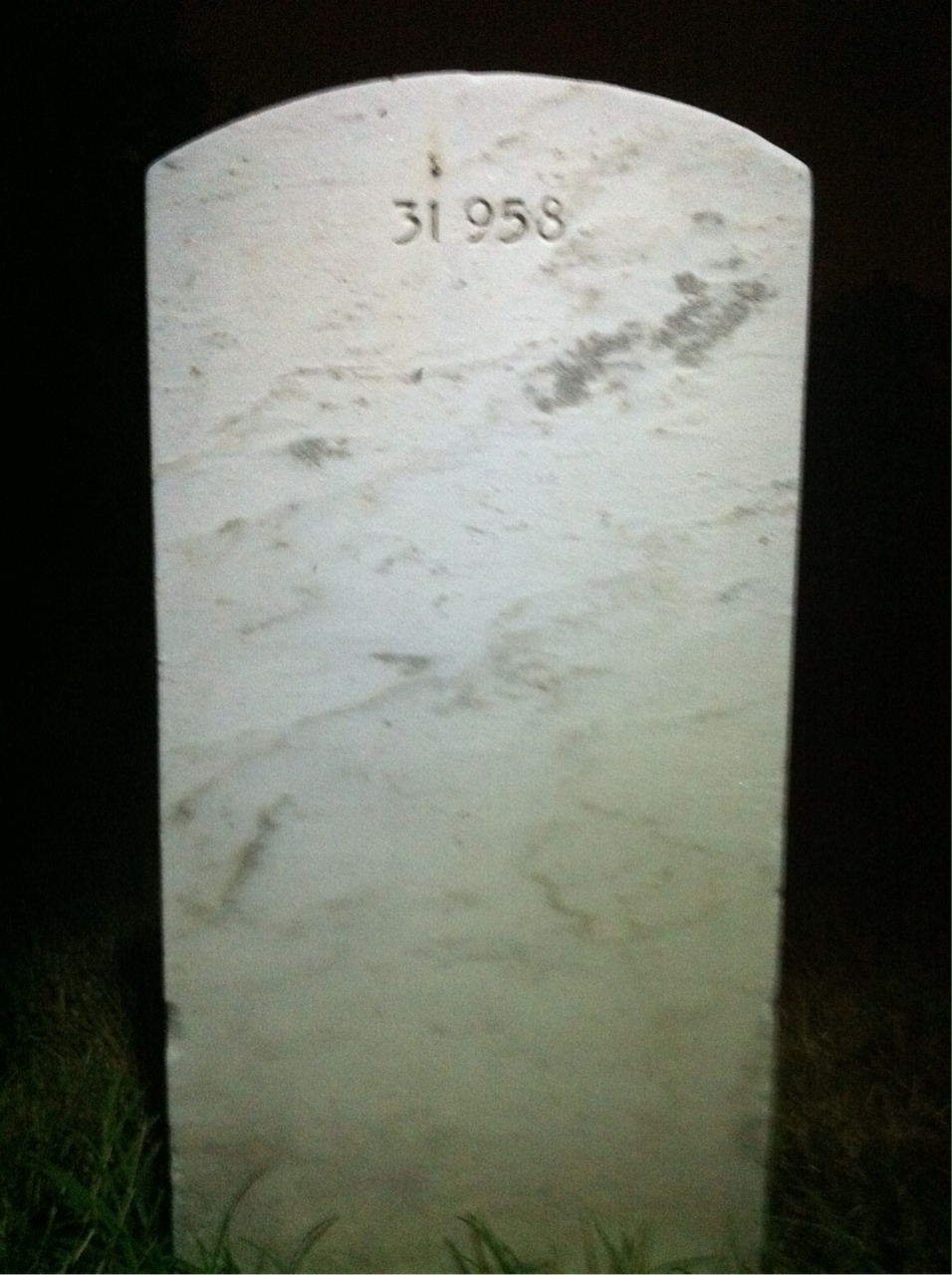 Back of headstone — William C Gray