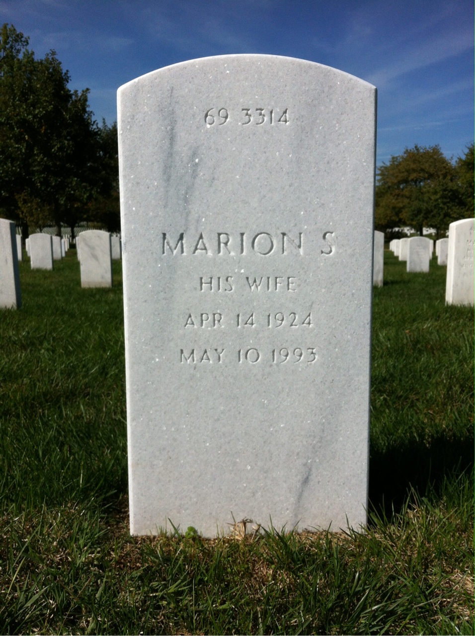 Back of headstone — Russell Bailey