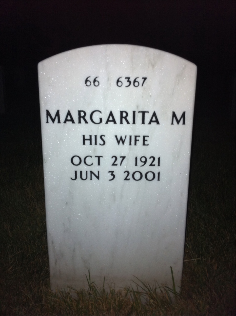 Back of headstone — Roman Benavente