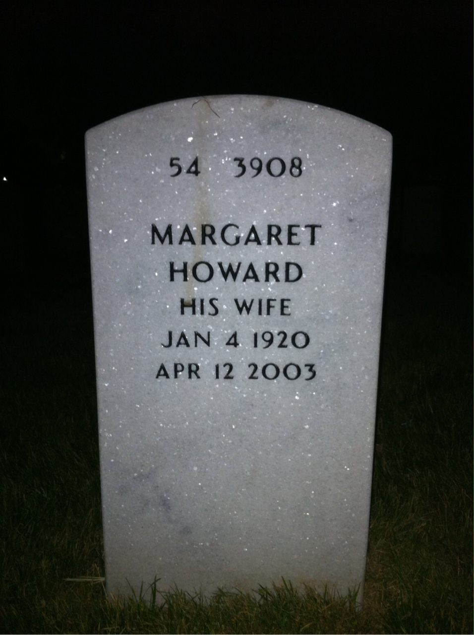 Back of headstone — Robert Mcevoy