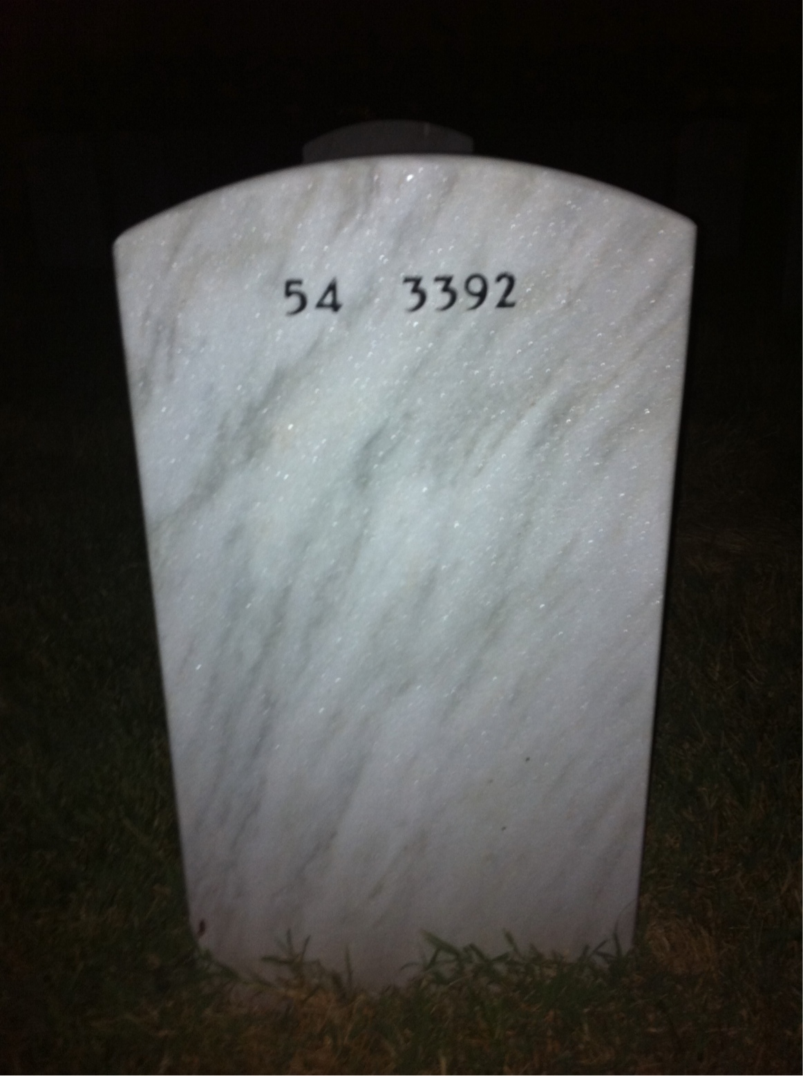 Back of headstone — Thomas Day