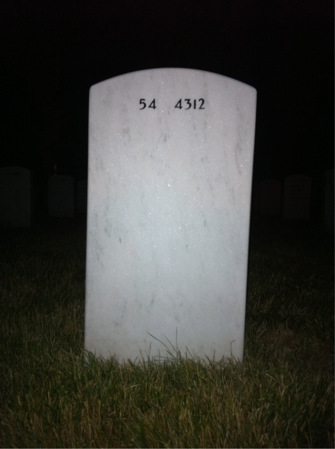 Back of headstone — Arthur Shon