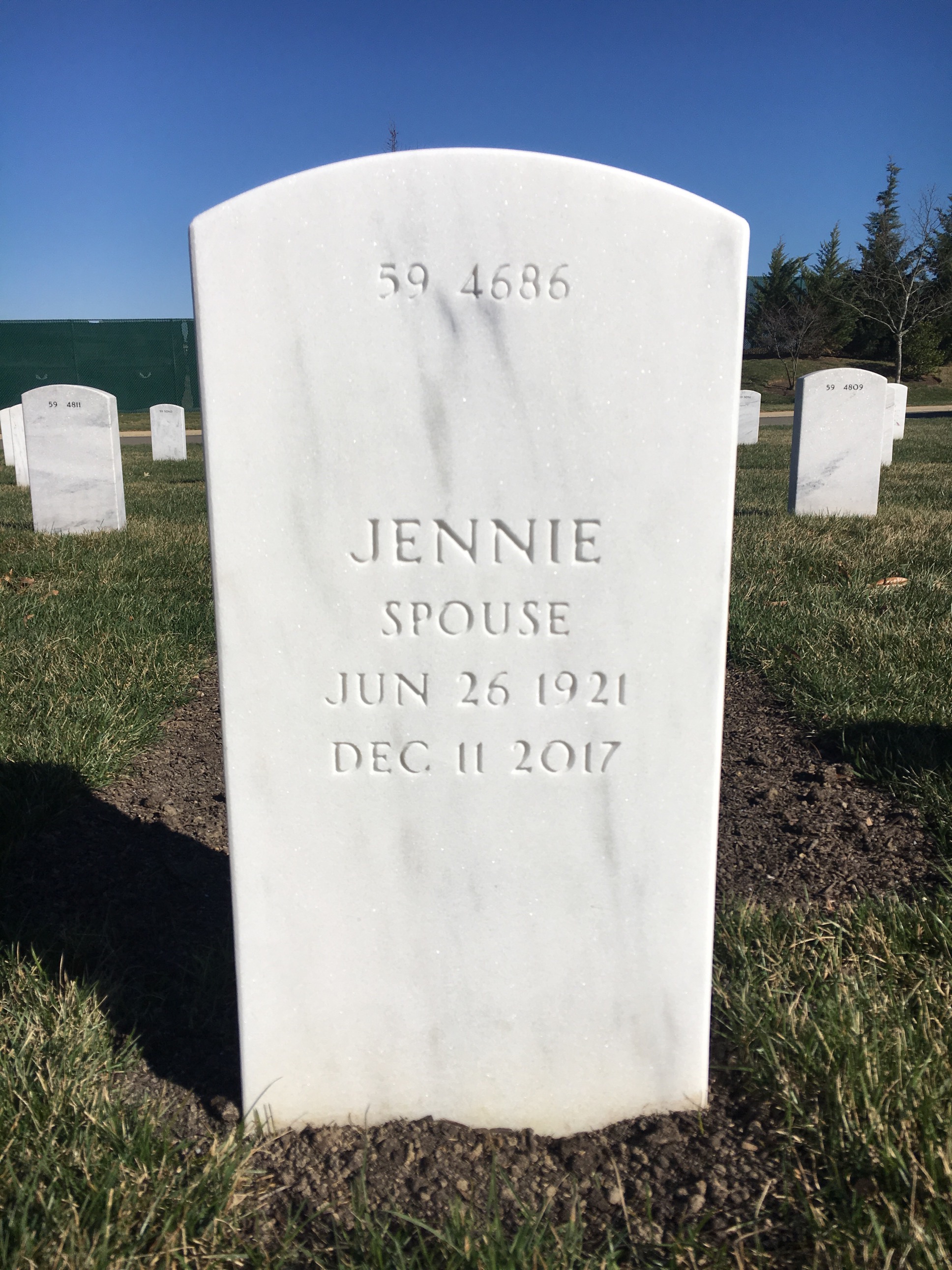 Back of headstone — Anthony W Salomone