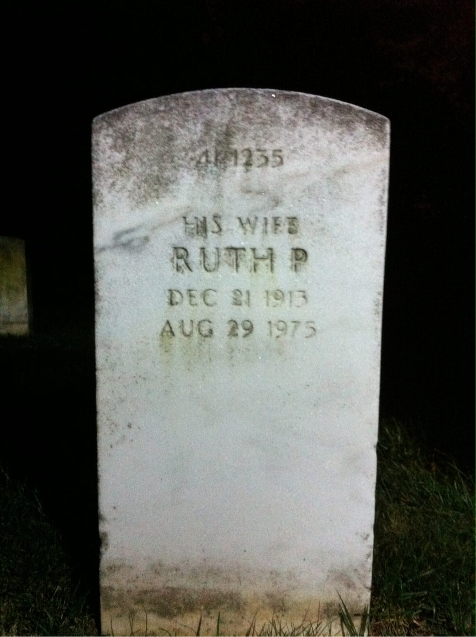 Back of headstone — Thomas N White