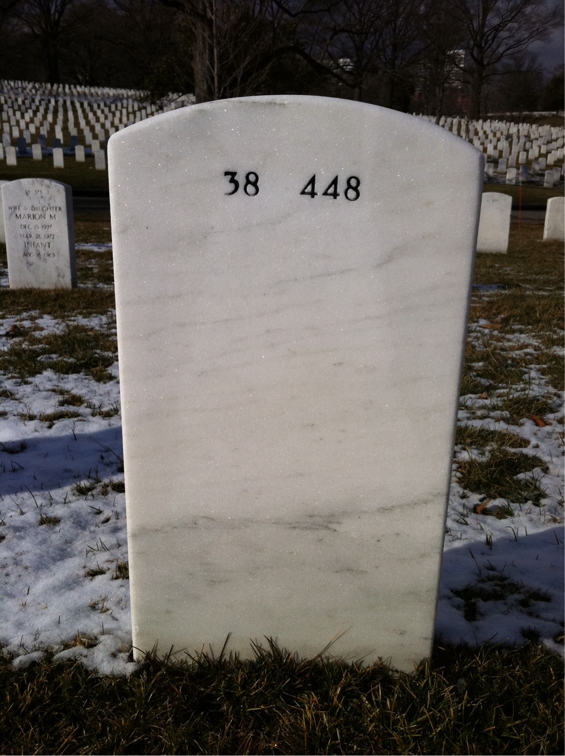 Back of headstone — James Cole