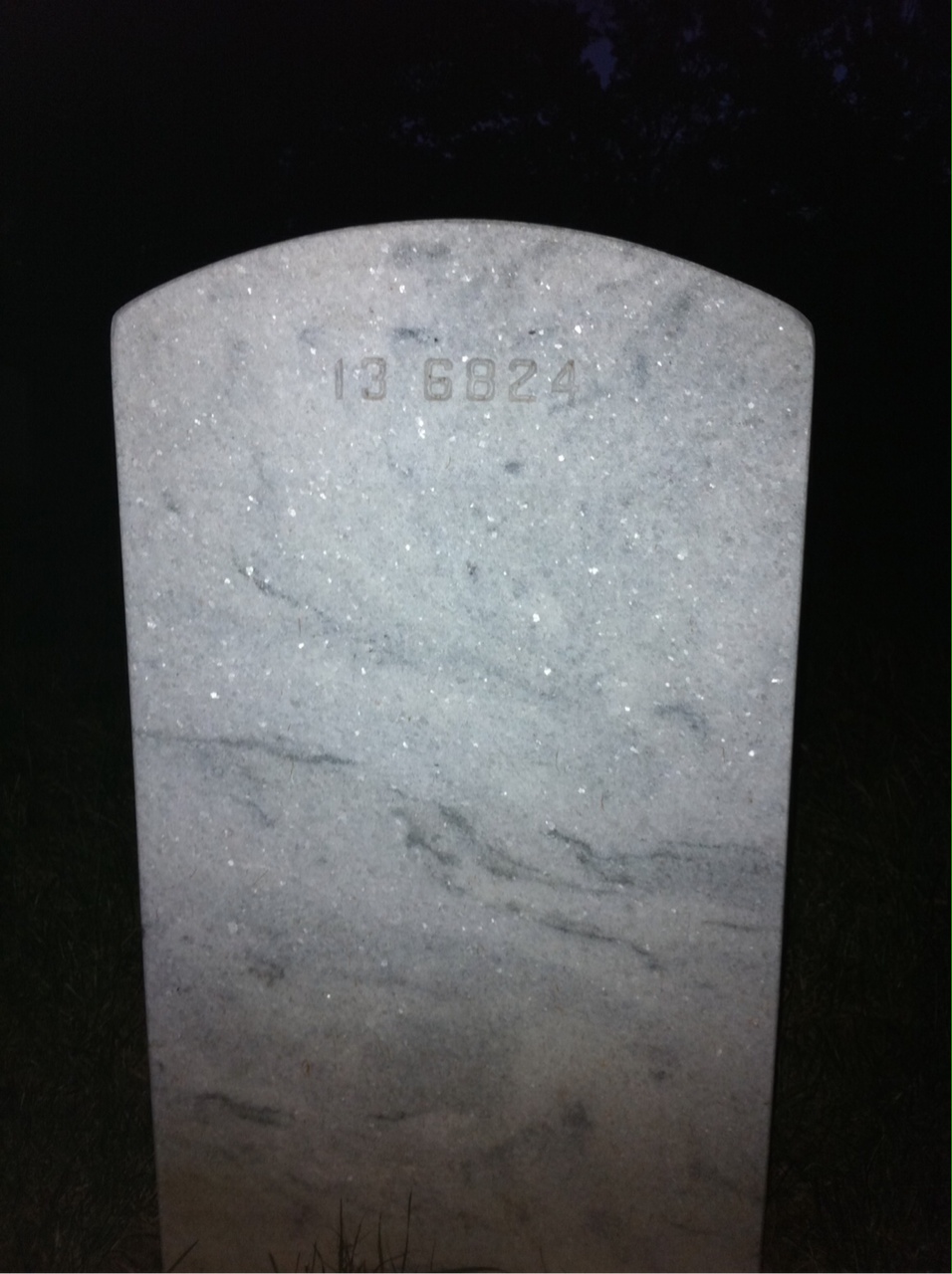 Back of headstone — B Anderson