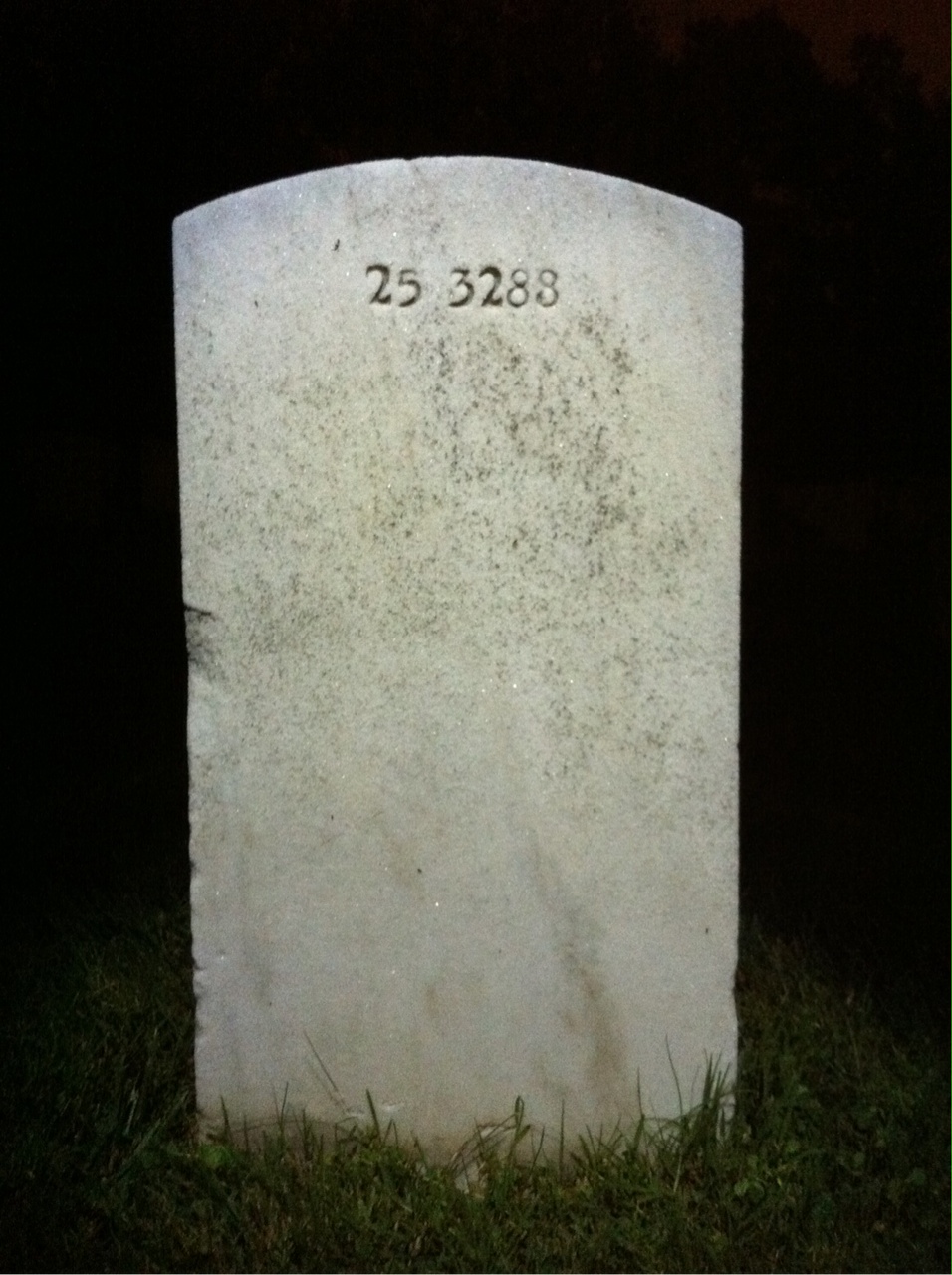 Back of headstone — Sam Richardson