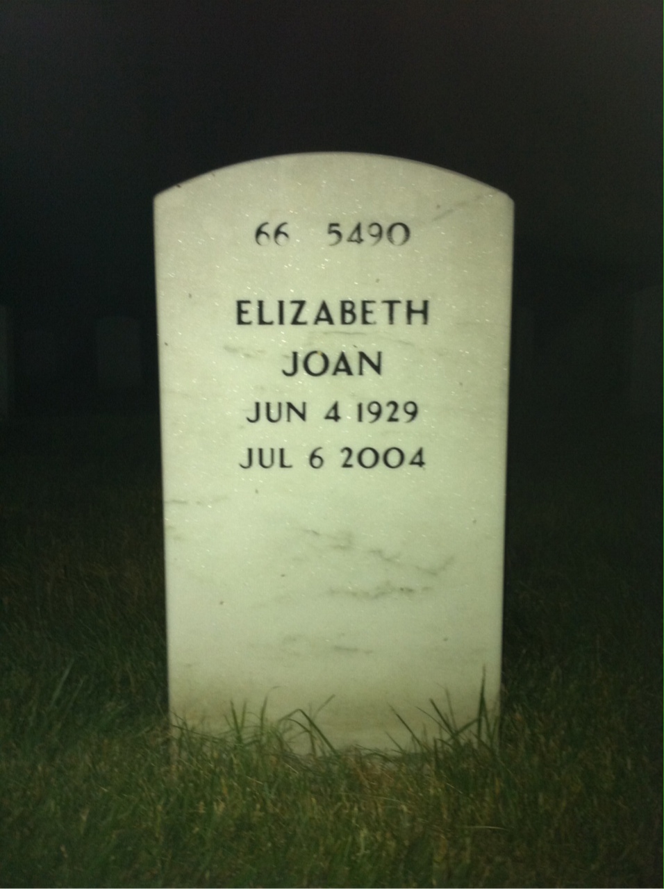 Back of headstone — John Hogan
