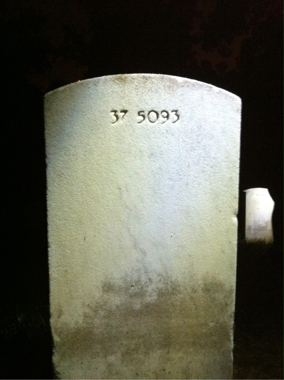 Back of headstone — James Ashworth