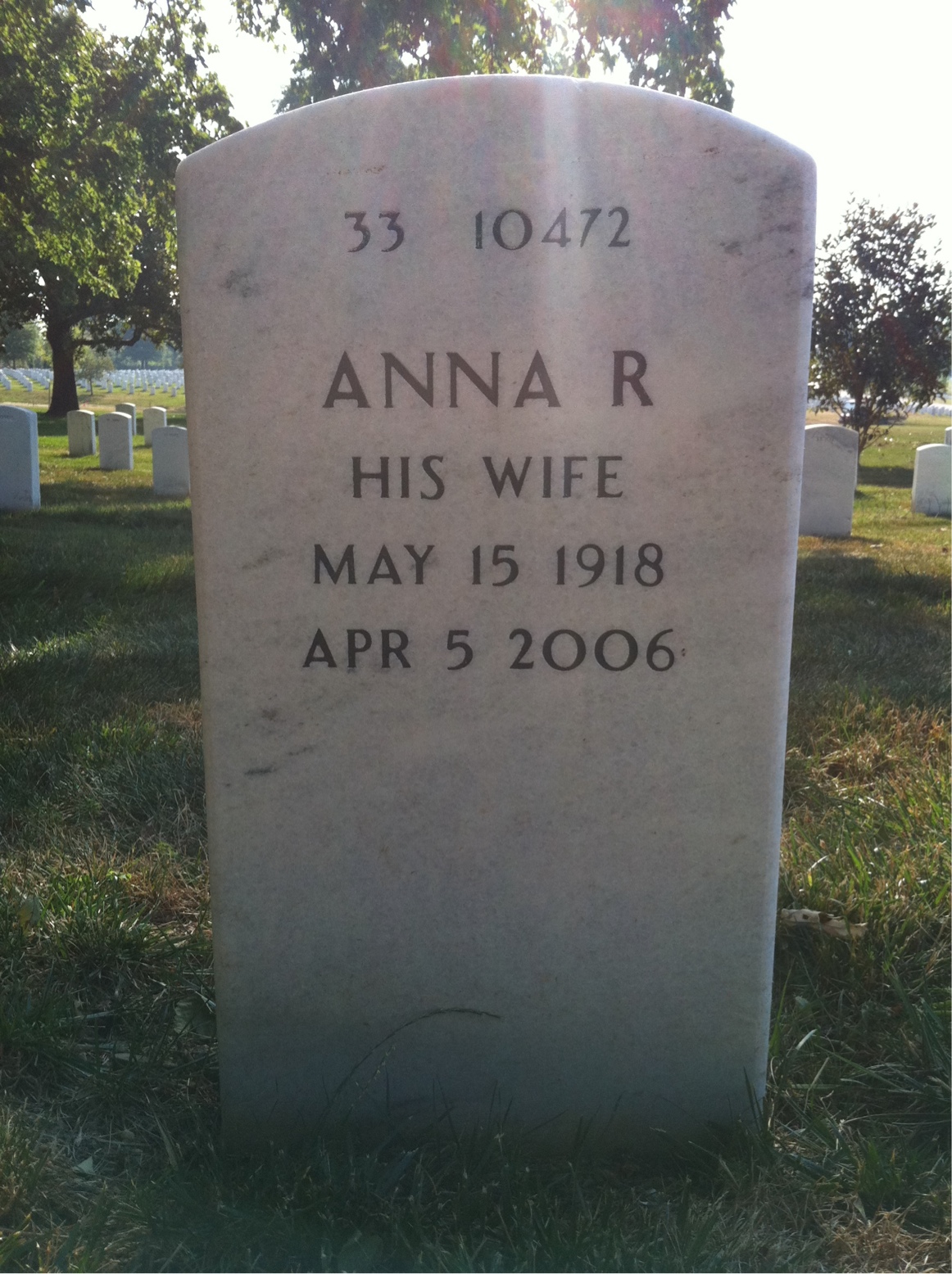 Back of headstone — Dan Dickerson