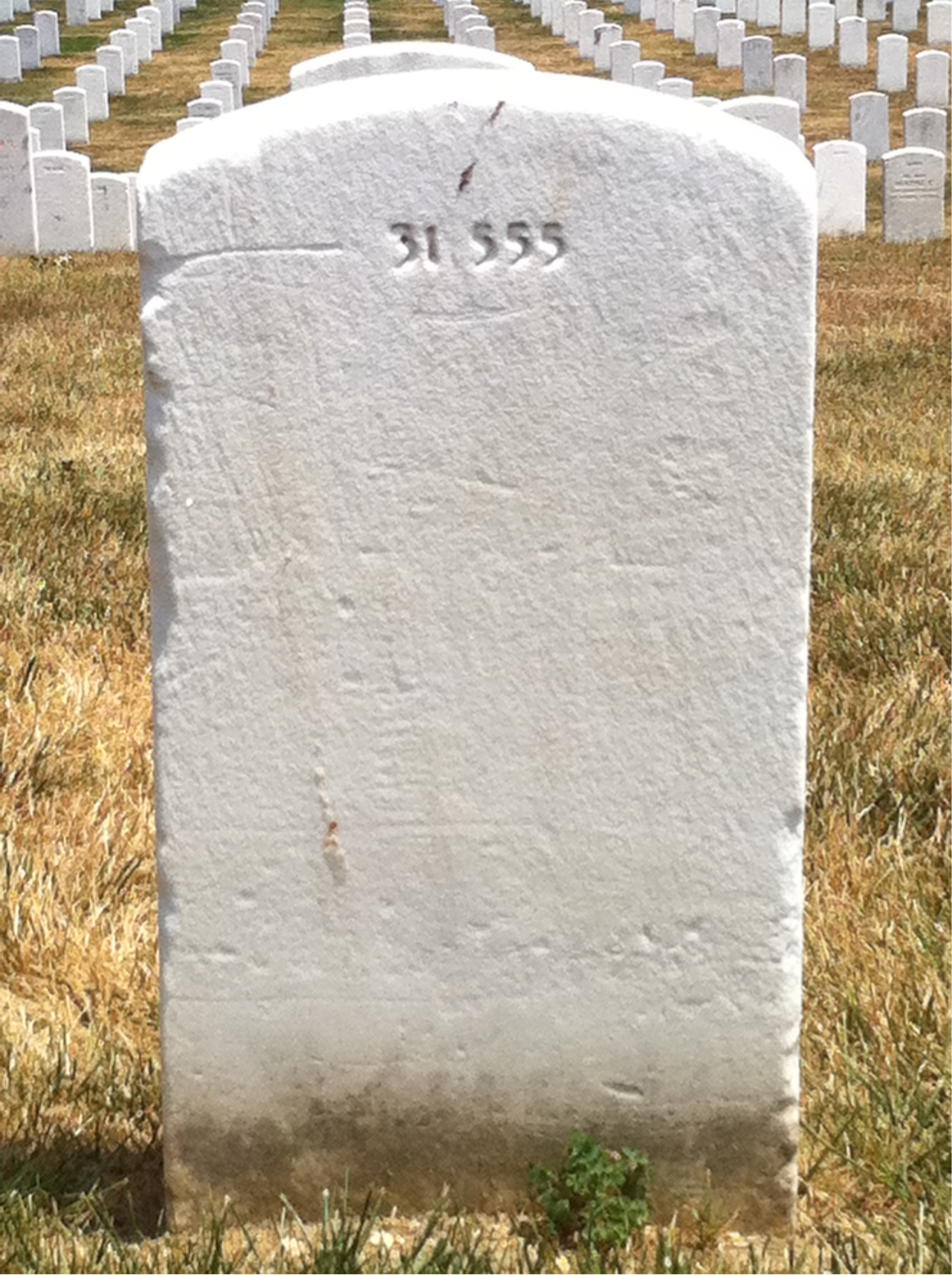 Back of headstone — John Johnson