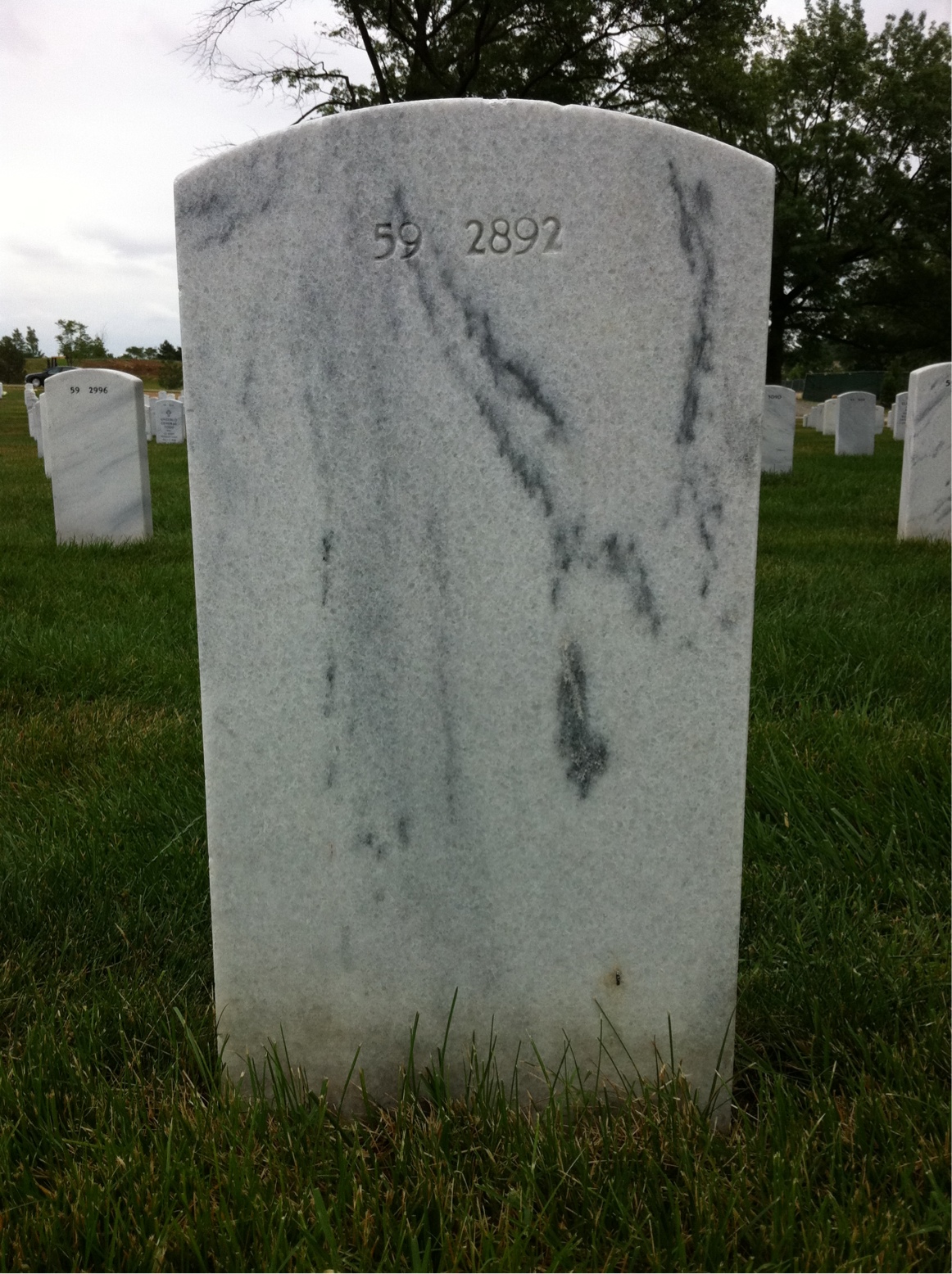 Back of headstone — Kenneth George Jensen