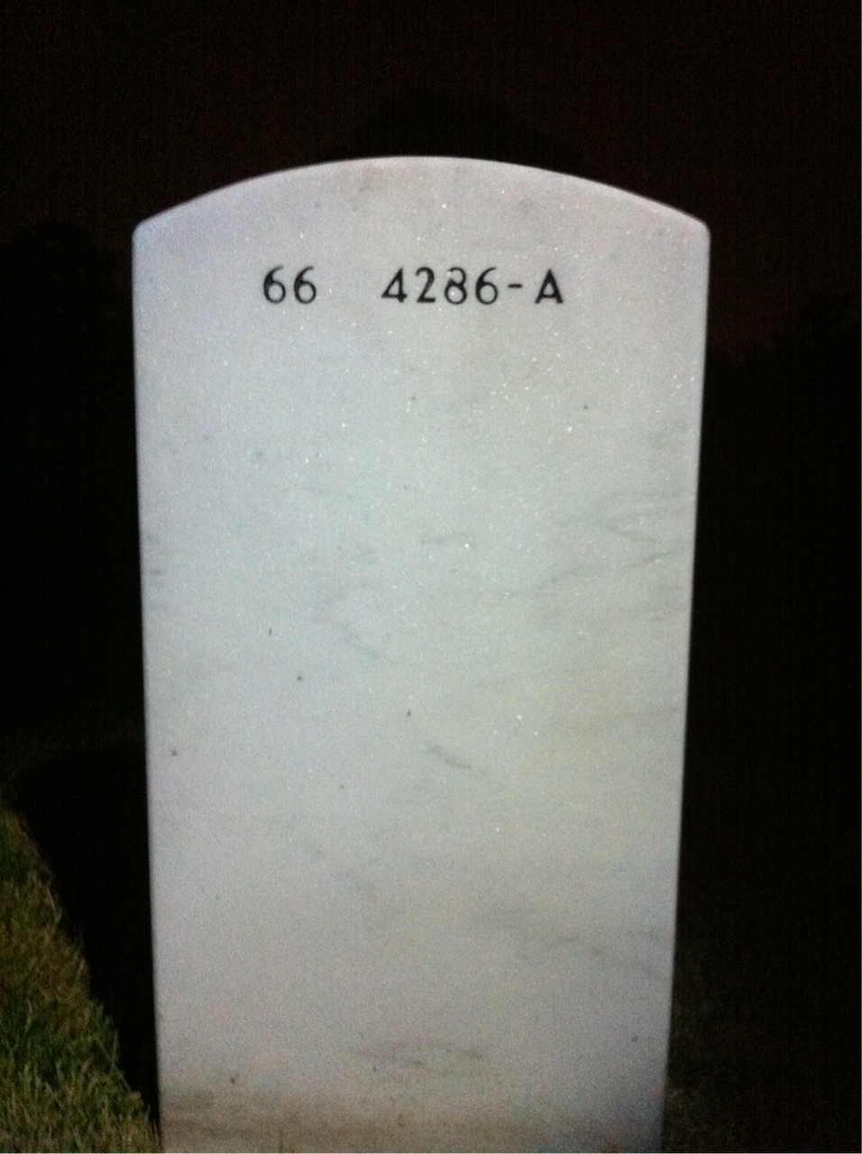 Back of headstone — Jerry Greene