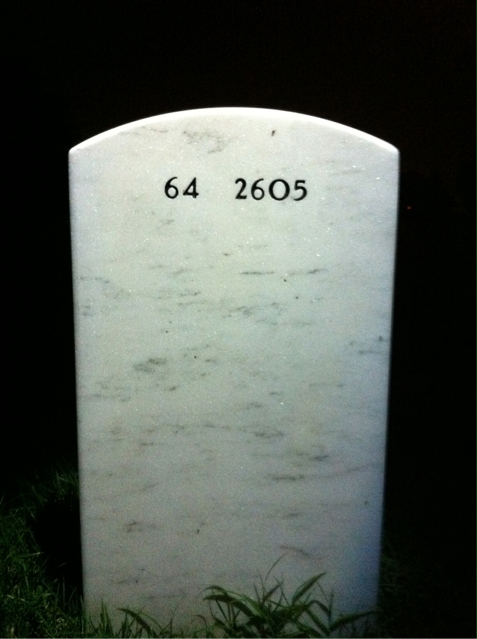 Back of headstone — Irving Havenner