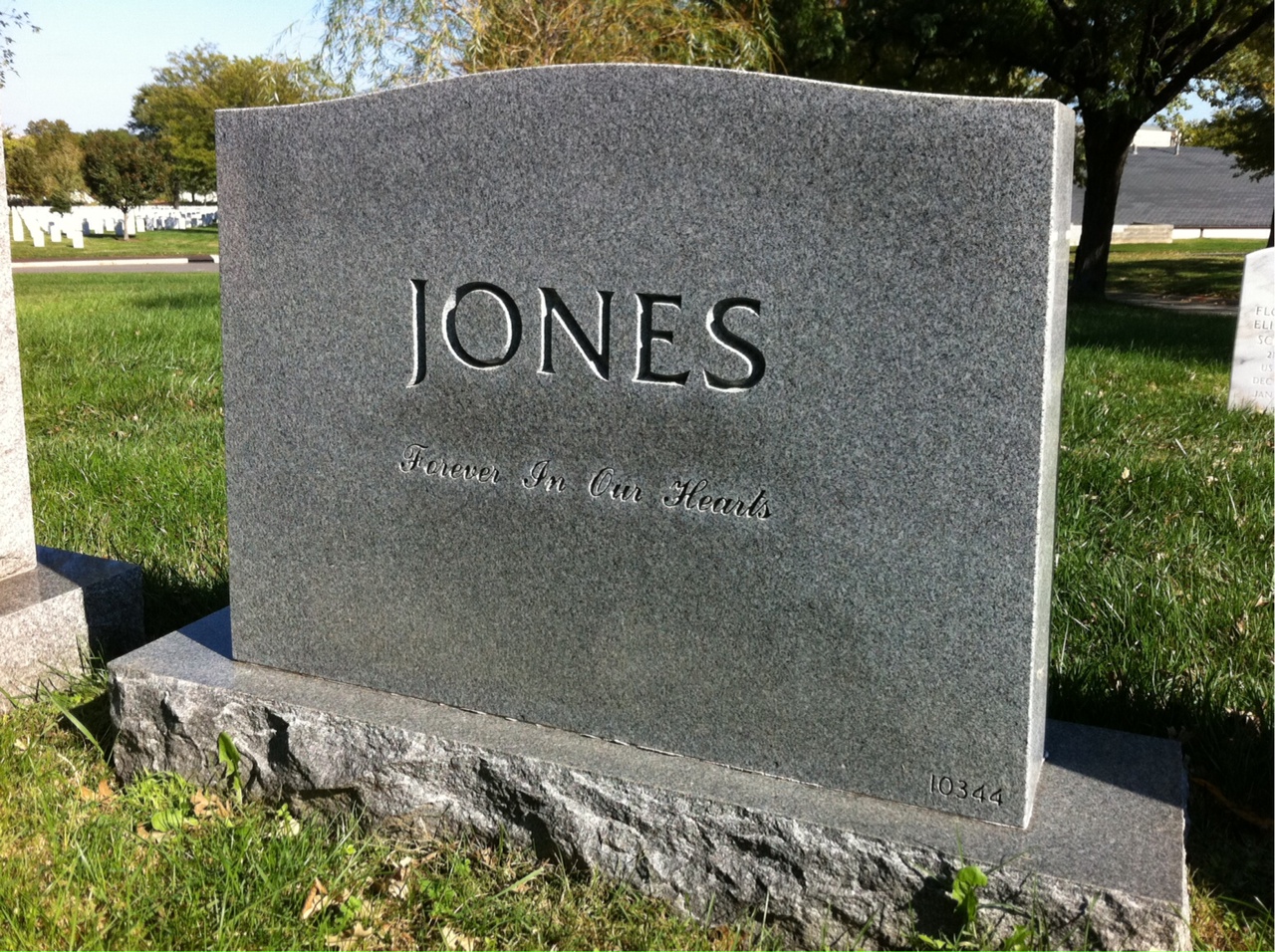 Back of headstone — L Dan Jones